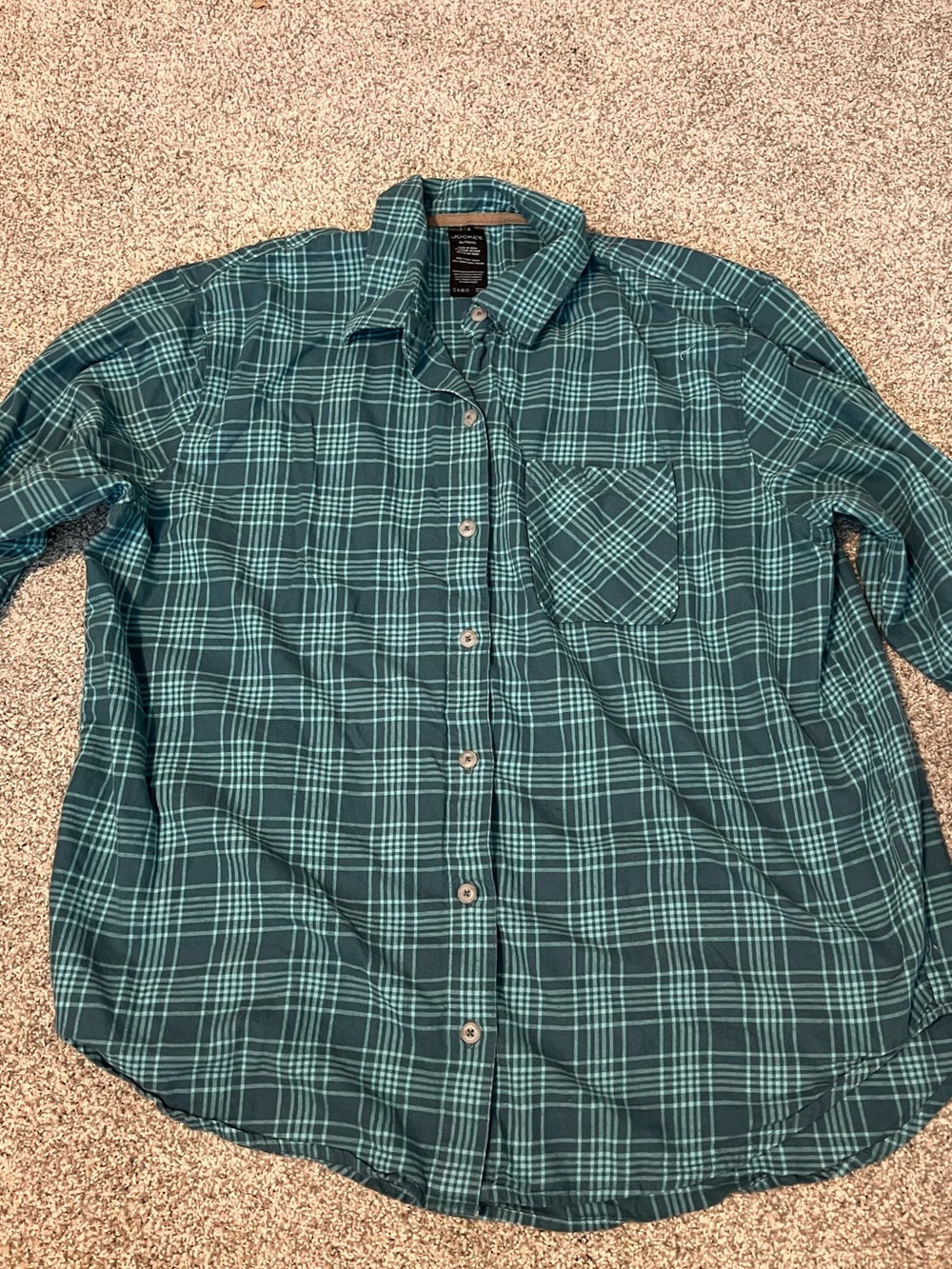 Jockey Teal Plaid Button-Down Shirt - Chest Pocket